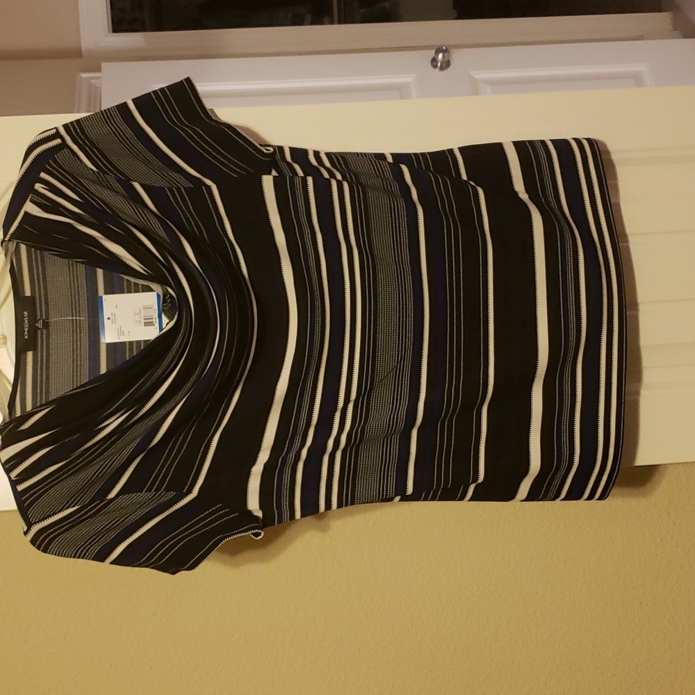 Jones Wear striped cowl neck shirt XL